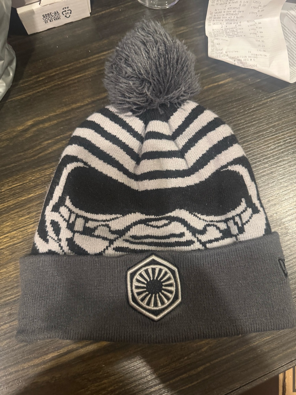 Star Wars Kylo Ren Pom-Pom Beanie Hat in Gray and Black